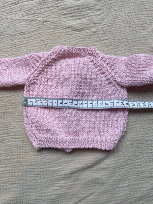 Newborn light pink cardigan
