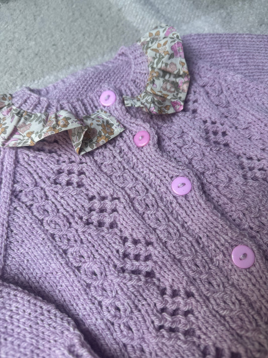 2-3 mauve cardigan with liberty collar