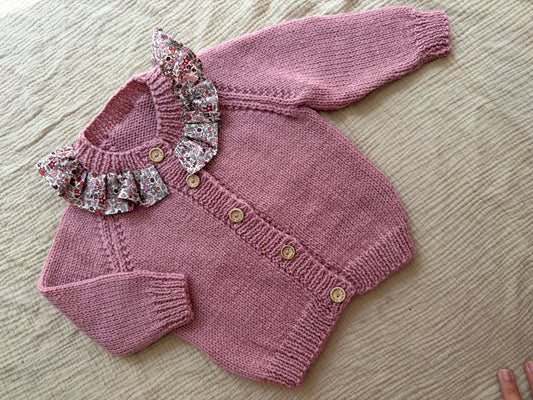 9-15m pale rose cardigan with