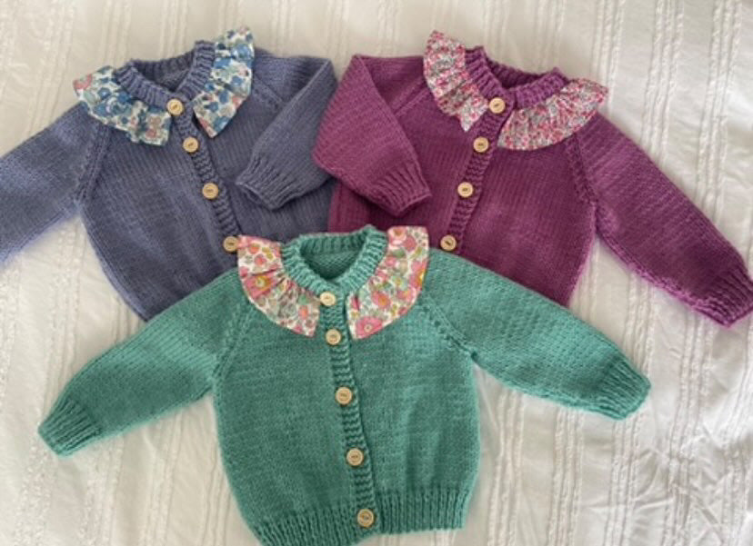 Knitted to order liberty collar personalised cardigan/jumper