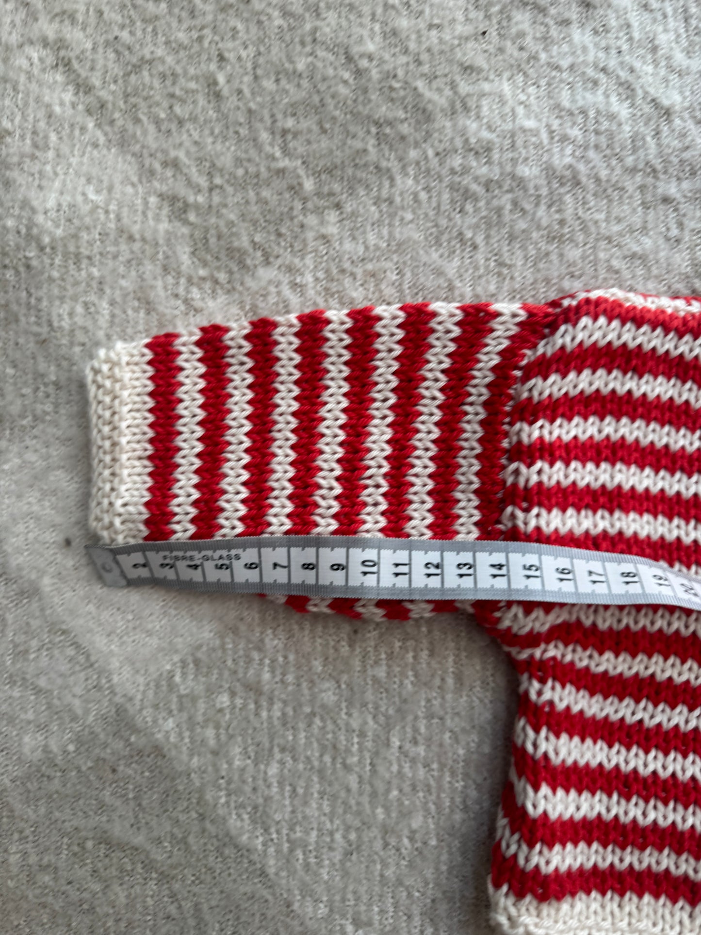 6-9m cream and red cotton stripe jumper