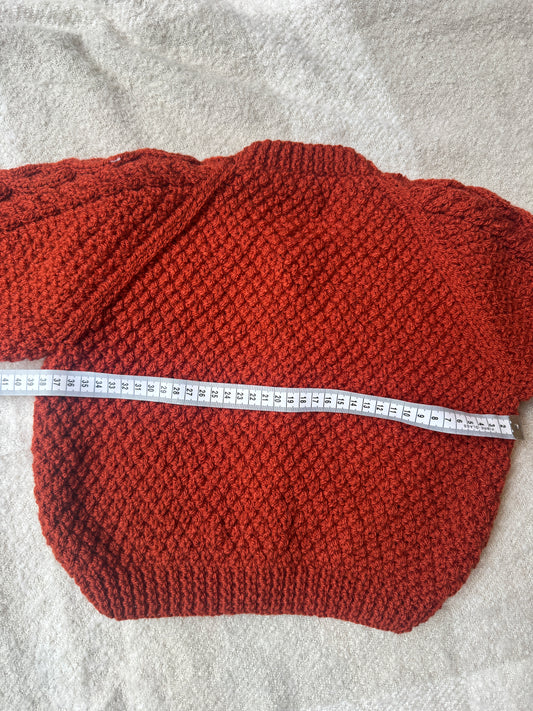 2-3 years copper Aran cardigan