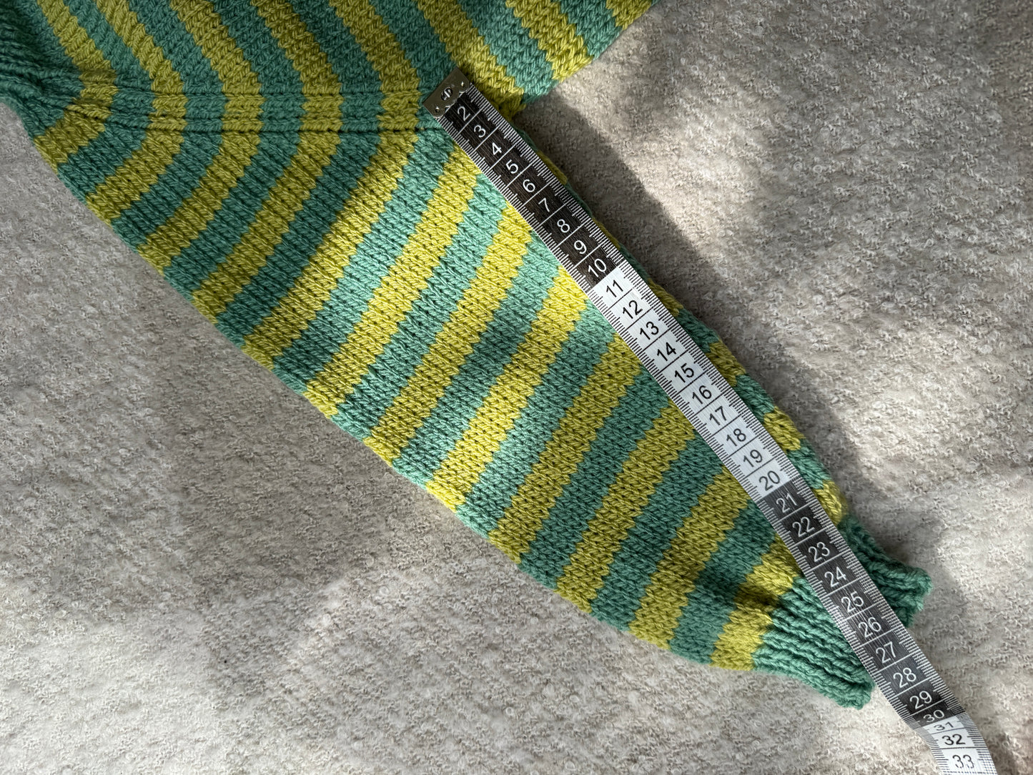 2-4 years green stripe cardigan