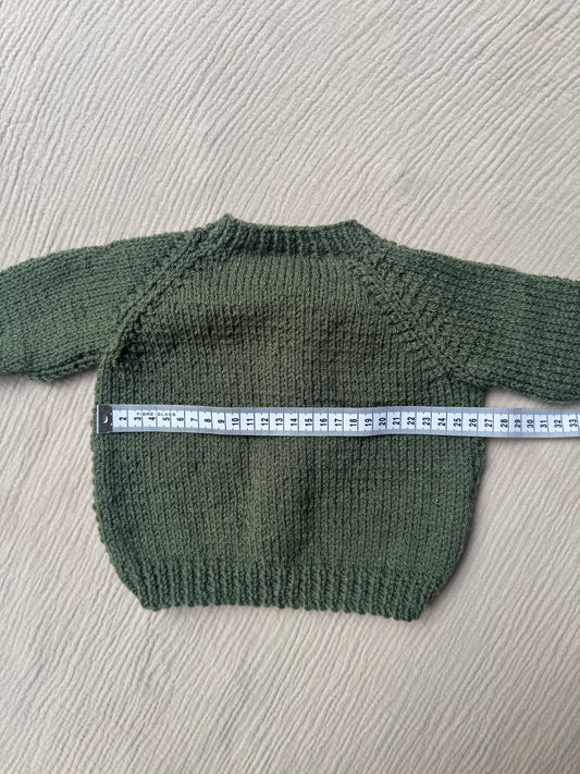 3-6m khaki green cardigan