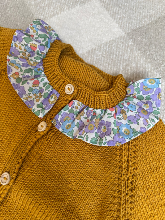 2-4 years mustard with liberty collar cardigan