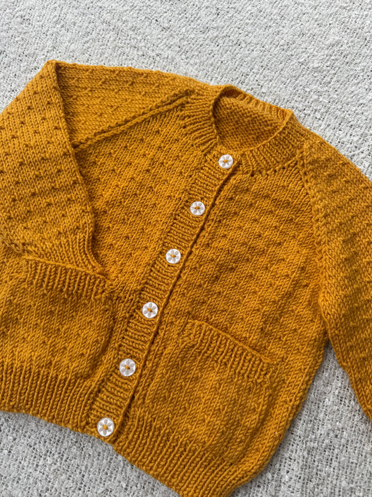 1-2 years gold pocket cardigan