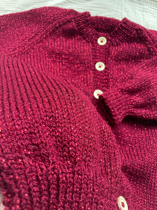 2-3 years red sparkle cardigan