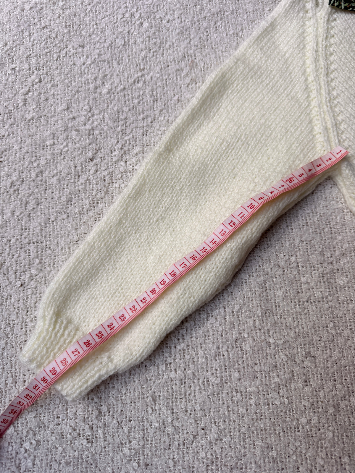 2-4 years pale cream jumper with liberty collar