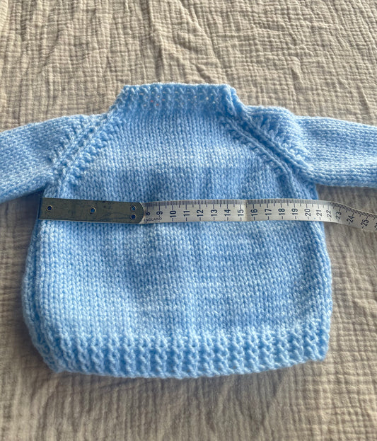 Newborn pastel blue cardigan