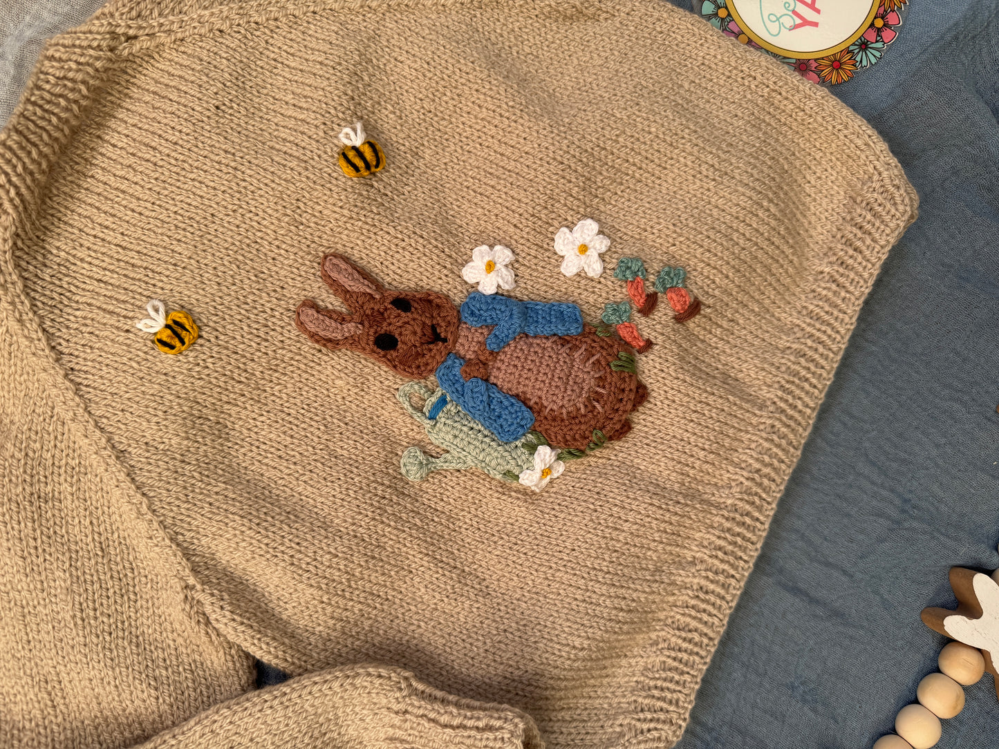 1-2 Years Peter rabbit parchment cardigan