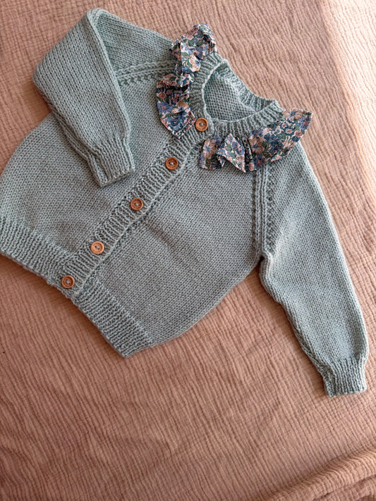 9-15m duck egg cardigan