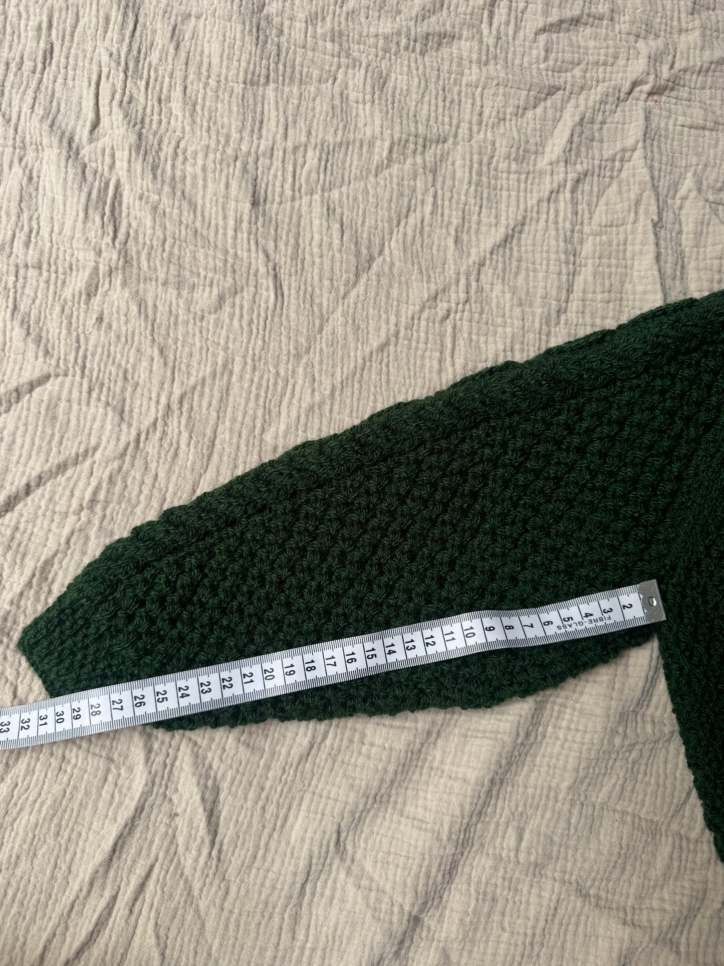 3-4 years Christmas green Aran cardigan