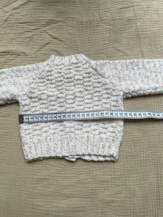0-3m neutral fleck cardigan