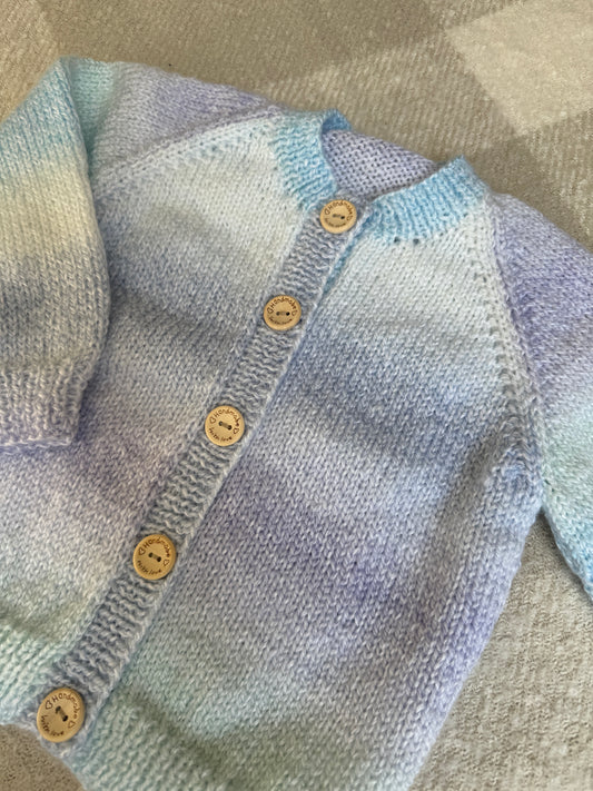 1-2 years blue rainbow cardigan