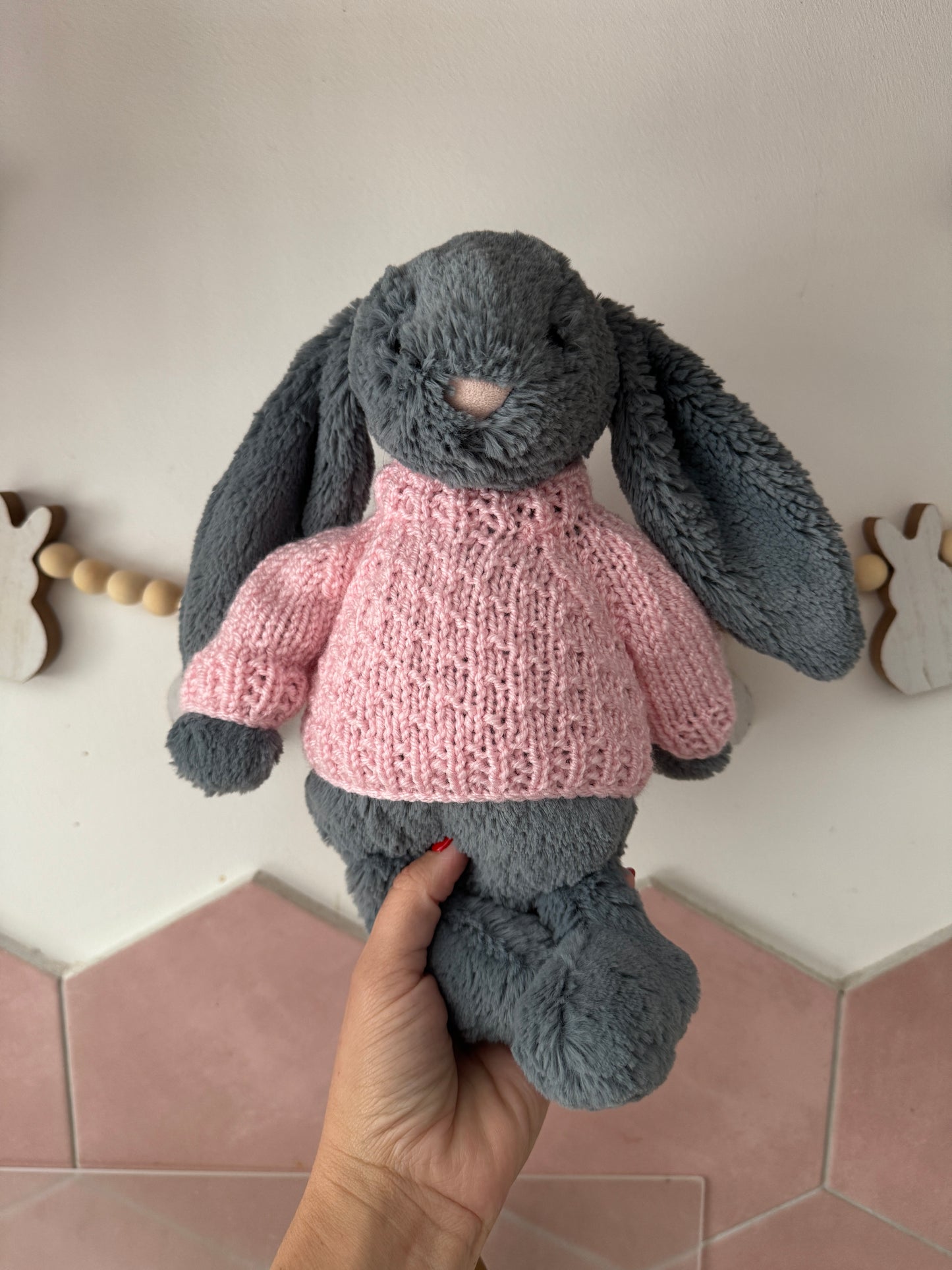 Knitted to order personalised jellycat jumper