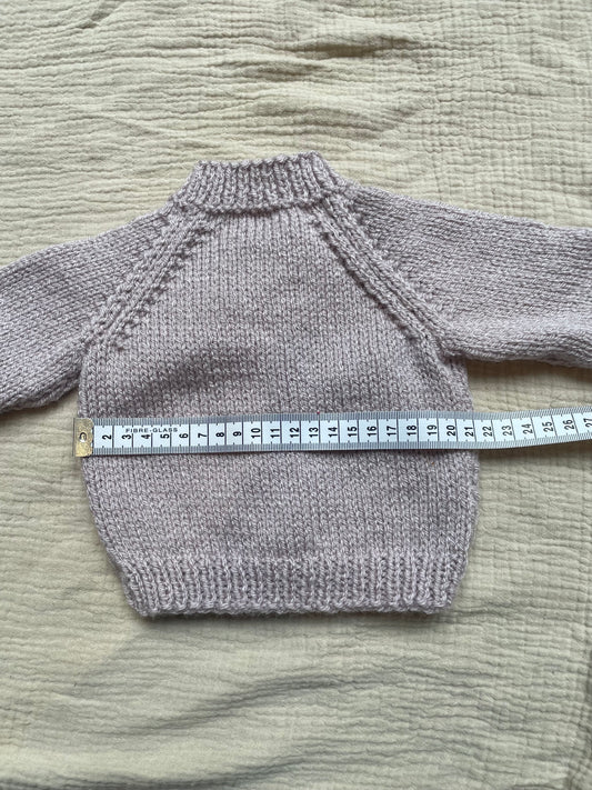 small 0-3m mushroom (purple undertones) cardigan
