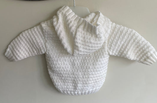 3-6 months white hooded Cardigan
