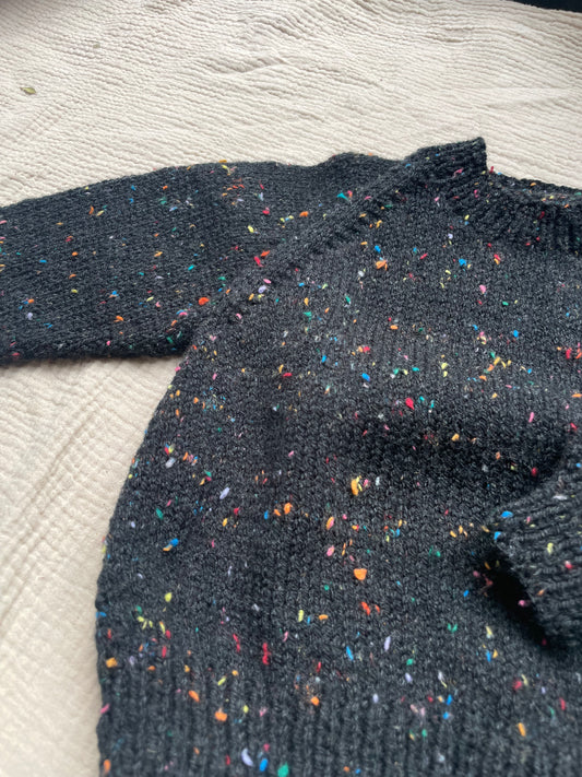 1-2 years black multi-coloured fleck jumper