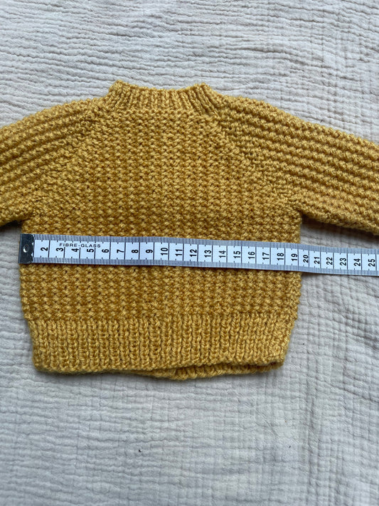 Newborn mustard cardigan with hat