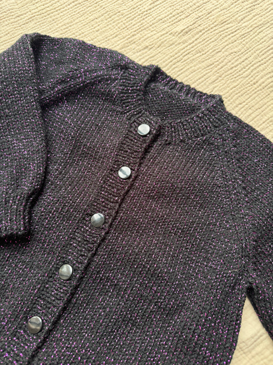 2-3 years purple/black sparkle cardigan