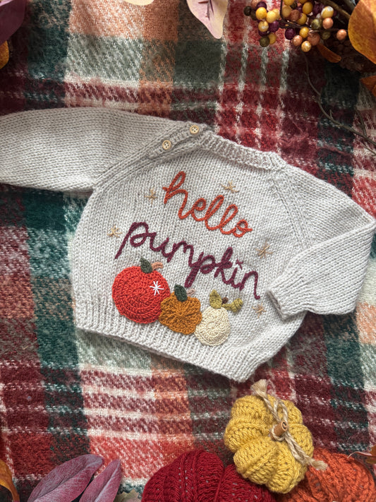 0-6m Hello Pumpkin jumper