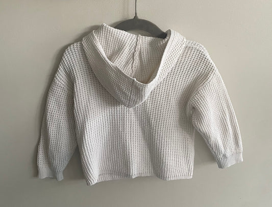 9-12 months white zara zip up jumper