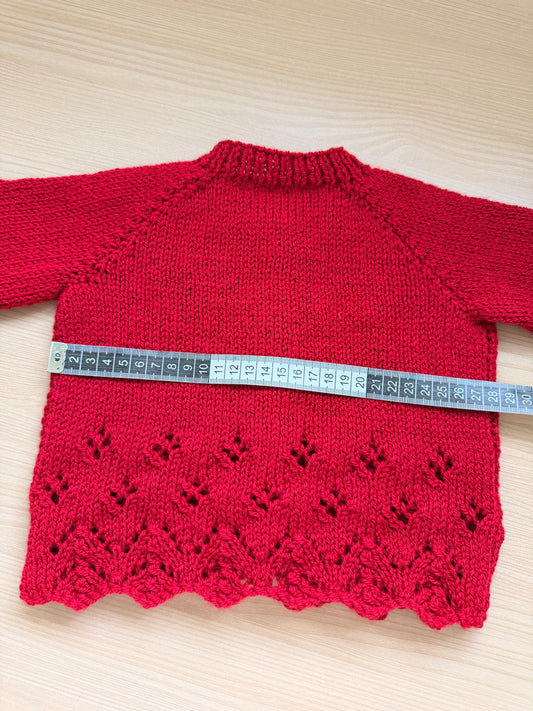 6-12 berry red cardigan