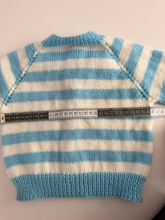 12-18m cloud and cream stripe cardigan