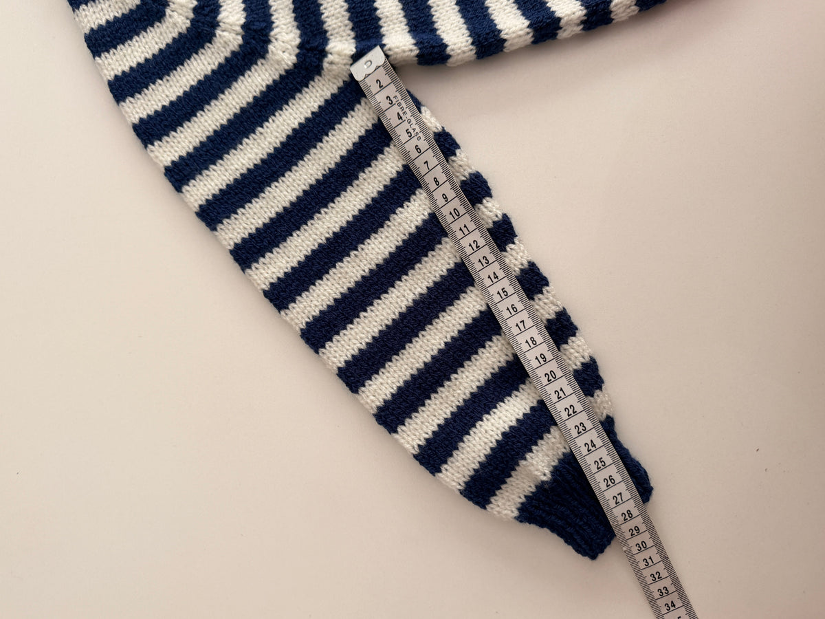 4-5 years navy and cream stripe cardigan