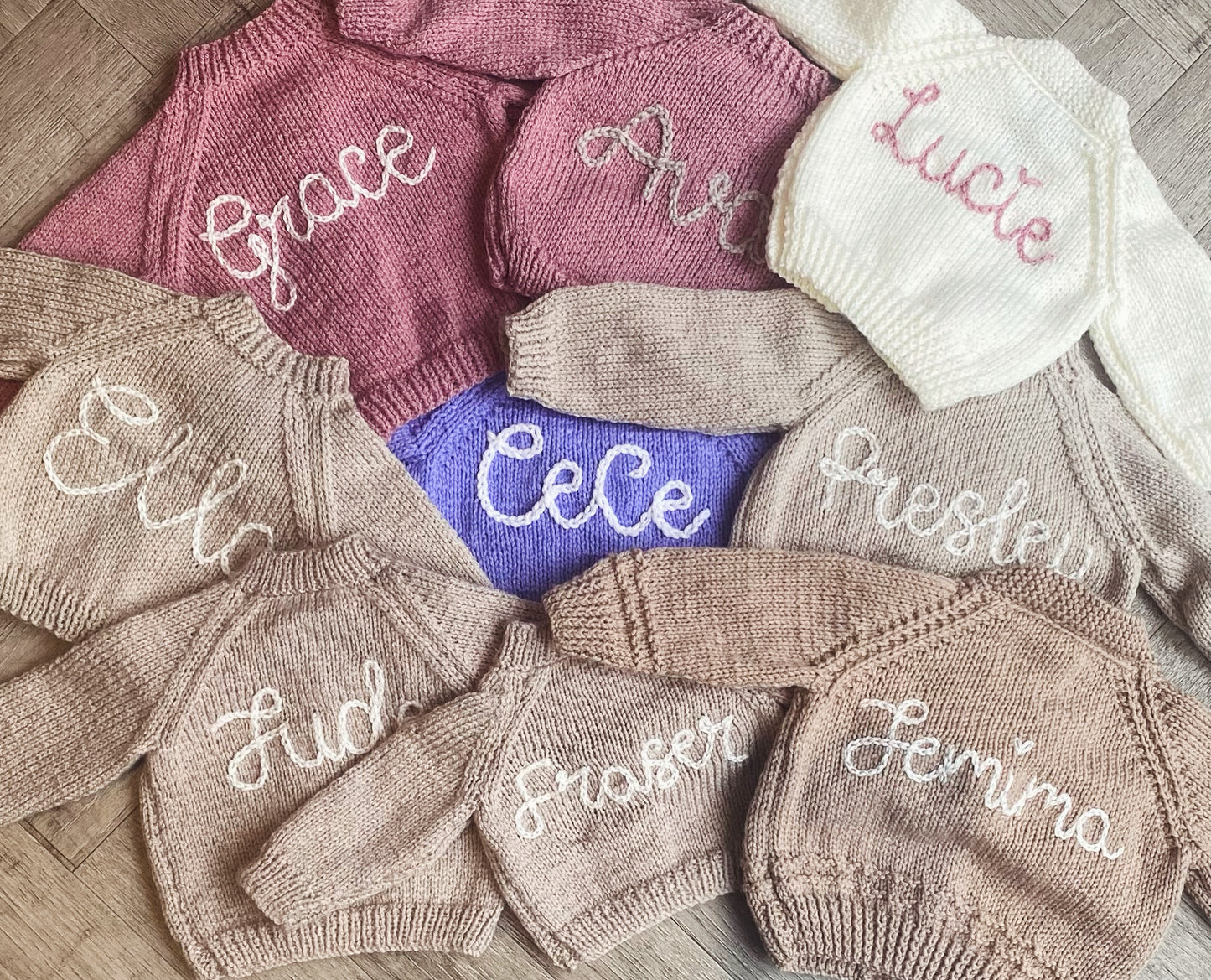 Knitted to order bow personalised cardigan/jumper
