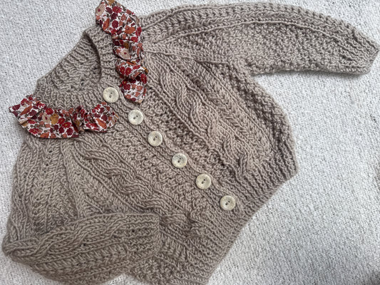 12-18m parchment Aran cardigan