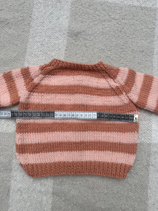 6-12m apricot/peach stripe cardigan