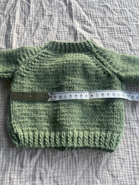 0-1 month sage cardigan