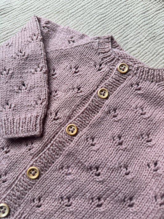 6-12m oyster pink cardigan