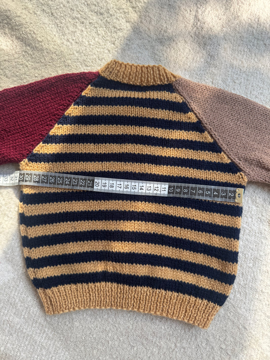 6-12months colour block stripe cardigan
