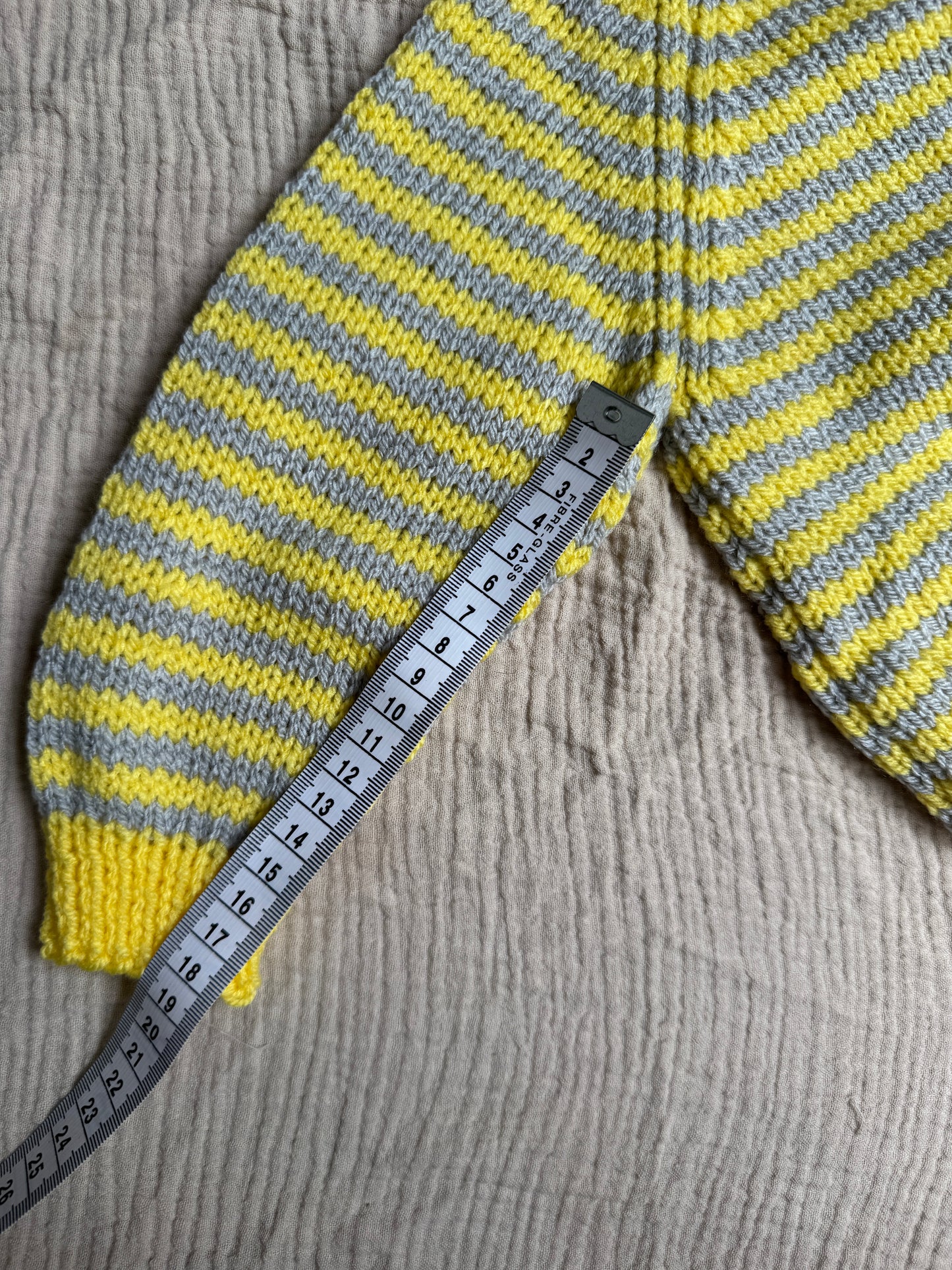 1-2 years grey and yellow stripe cardigan