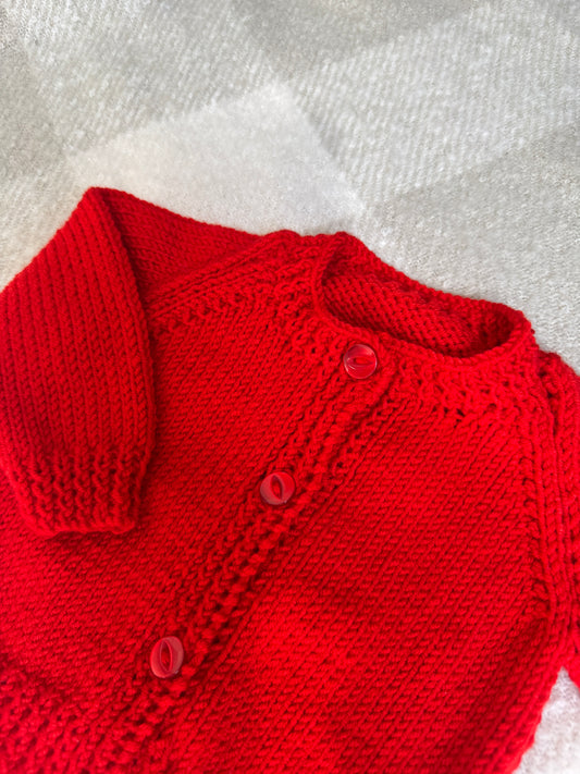 0-3m red cardigan