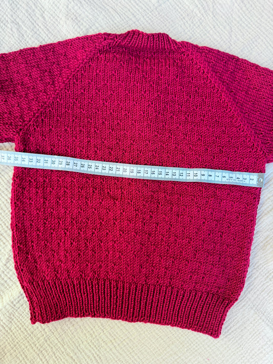 2-3 years Merlot red cardigan