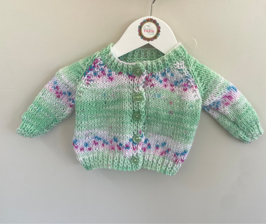 0-3 months multi Cardigan with matching medium jellycat jumper