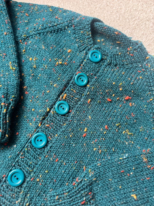 3-4 years teal fleck cardigan