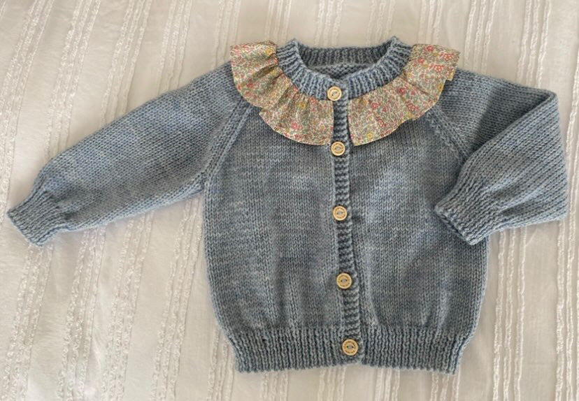Knitted to order liberty collar personalised cardigan/jumper