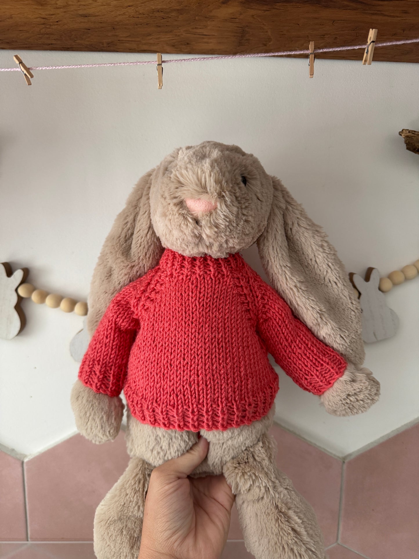 Knitted to order personalised jellycat jumper