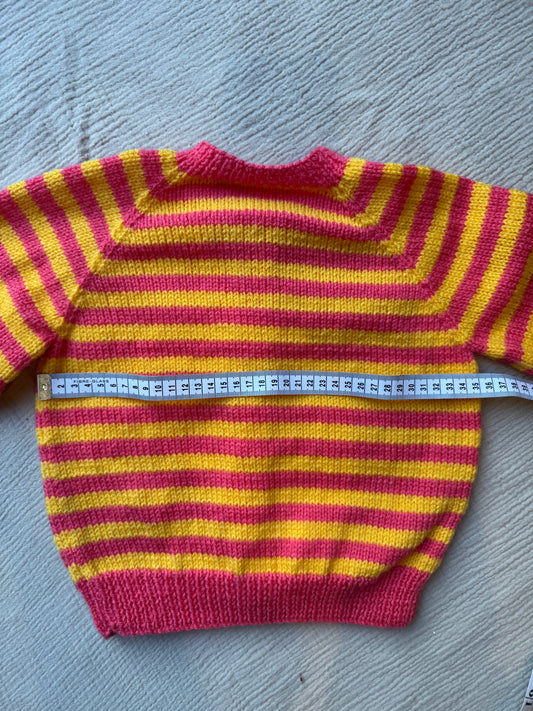 2-3 years rhubarb and custard stripe knit