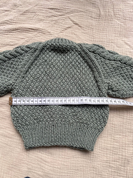 3-6m pine aran cardigan