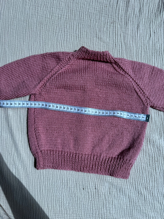 1-2 years pale rose cardigan