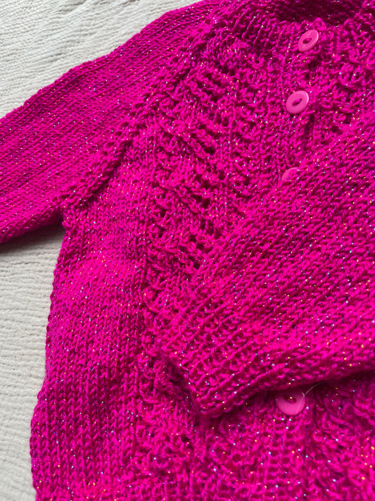 2-3 years magenta sparkle cardigan