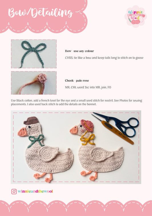 Silly Goose Applique Crochet Pattern + free flower patterns for Easter only!