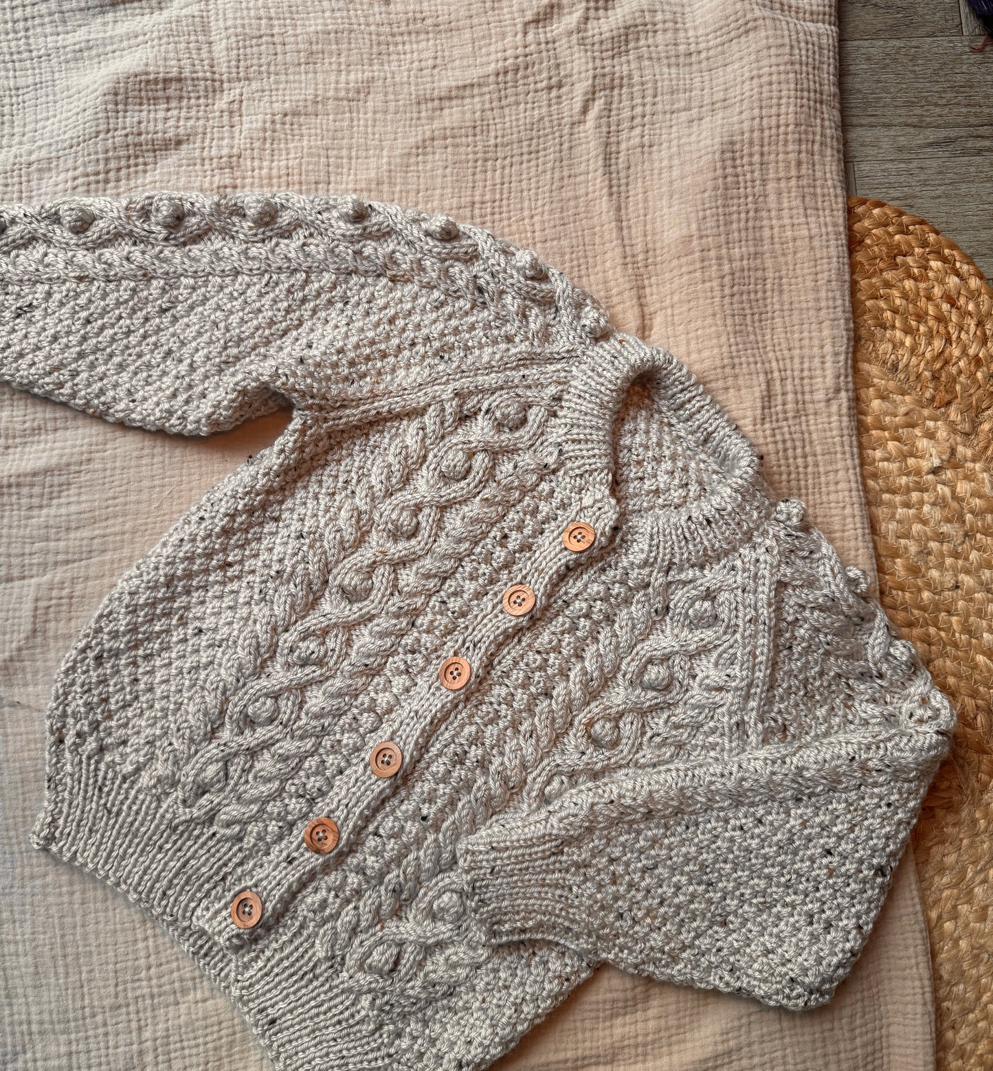 Christmas goose 2-4 years Aran cardigan