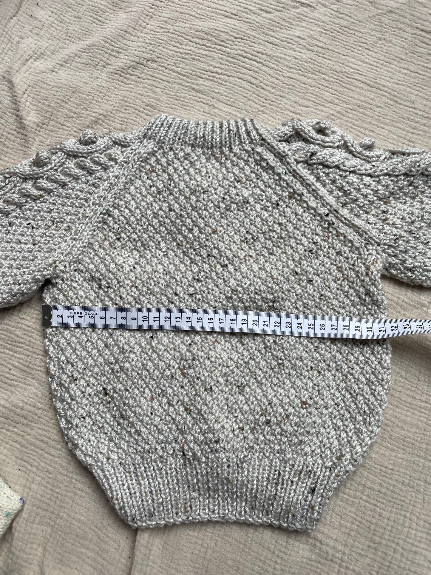 1-2 years neutral fleck aran cardigan