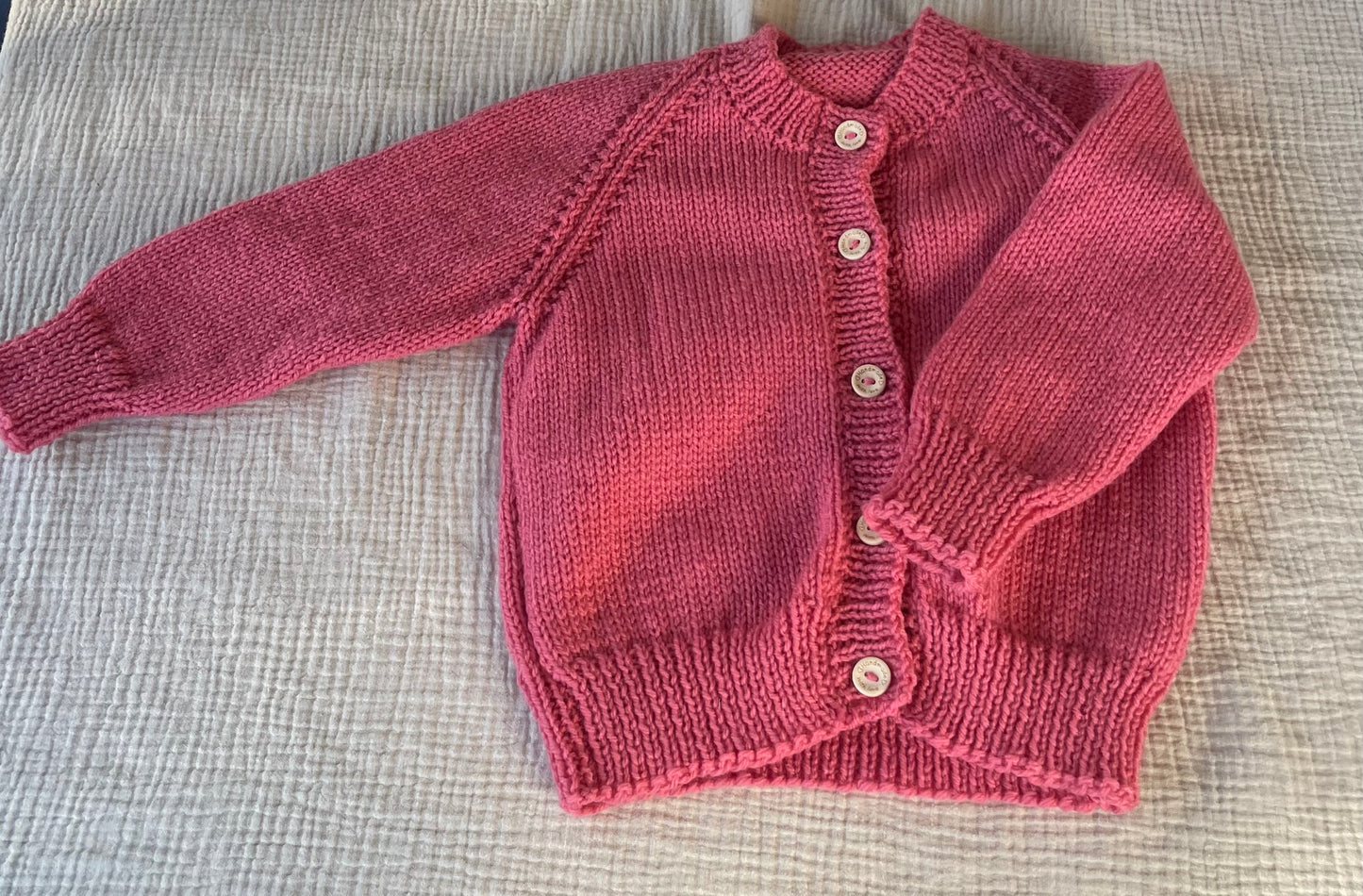 2-3 years rhubarb cardigan + collar